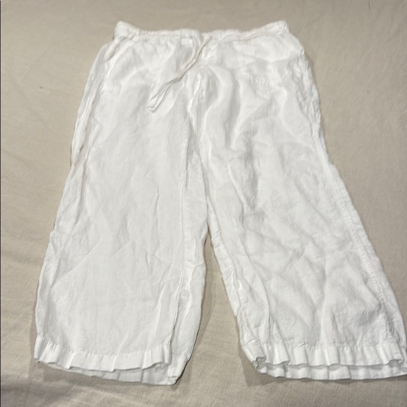 Caslon Ivory 100% Linen Trousers size medium petite - Picture 1 of 11